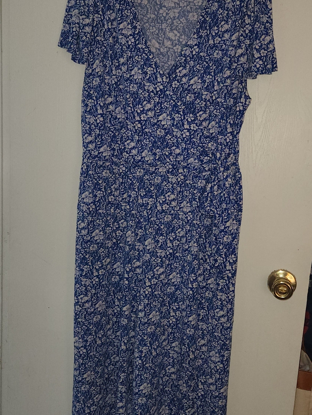 Gilli Blue Floral V-Neck Jumpsuit